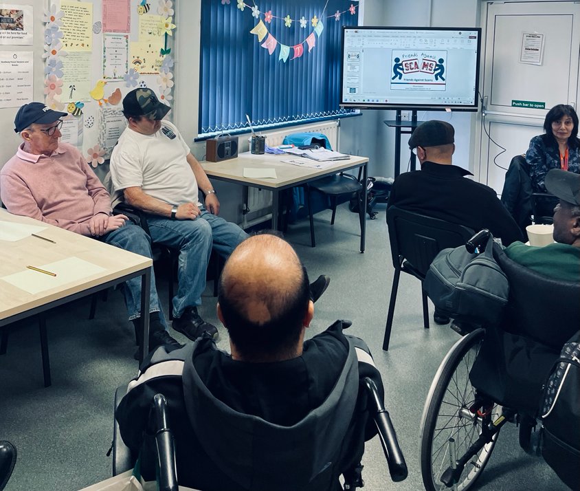 bhamts's tweet image. Today we delivered a Scams presentation to the Headway clients at Headway House Moseley Hall Birmingham.  It was well received 10 people attended.  More people made #ScamAware 😃#TakeAStandAgainstScams #BrumTS @BhamCityCouncil @HeadwayBS  @AgainstScams