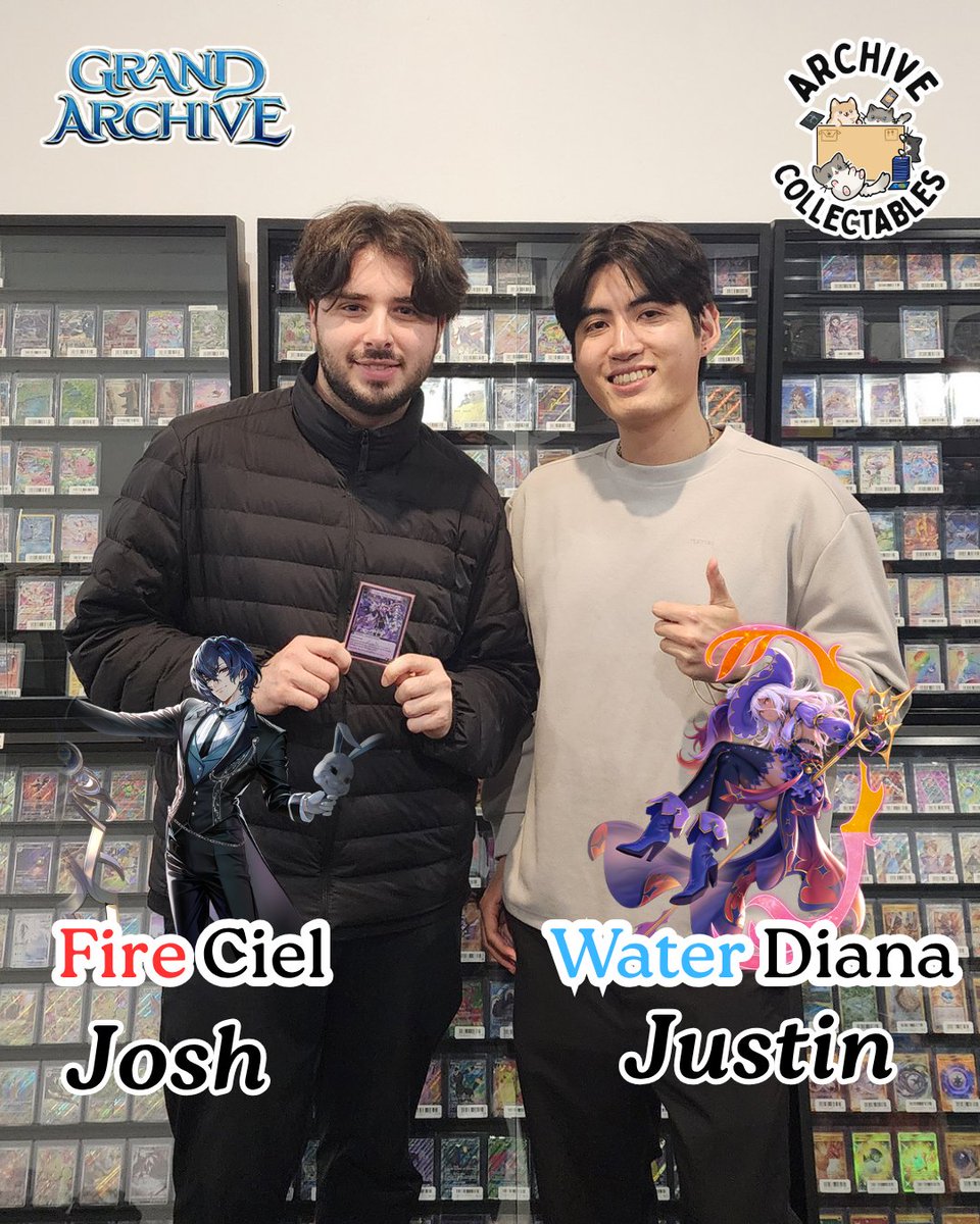 Archive_Collect's tweet photo. Undefeated finish for Josh &amp; Justin at  Tuesday night Grand Archive.
Nicely done 👏 See you Thursday night for Bo3 😁
#GrandArchive #GrandArchiveTCG https://t.co/22MQKZNRii