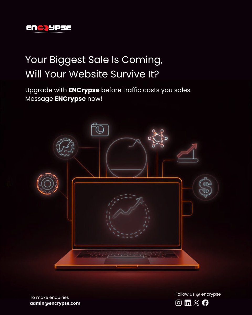_encrypse's tweet photo. Traffic shouldn’t crash your system or your revenue.

Build it right. Scale it properly. Encrypse handles the pressure. 

#Encrypse https://t.co/xwOKe6o0oA