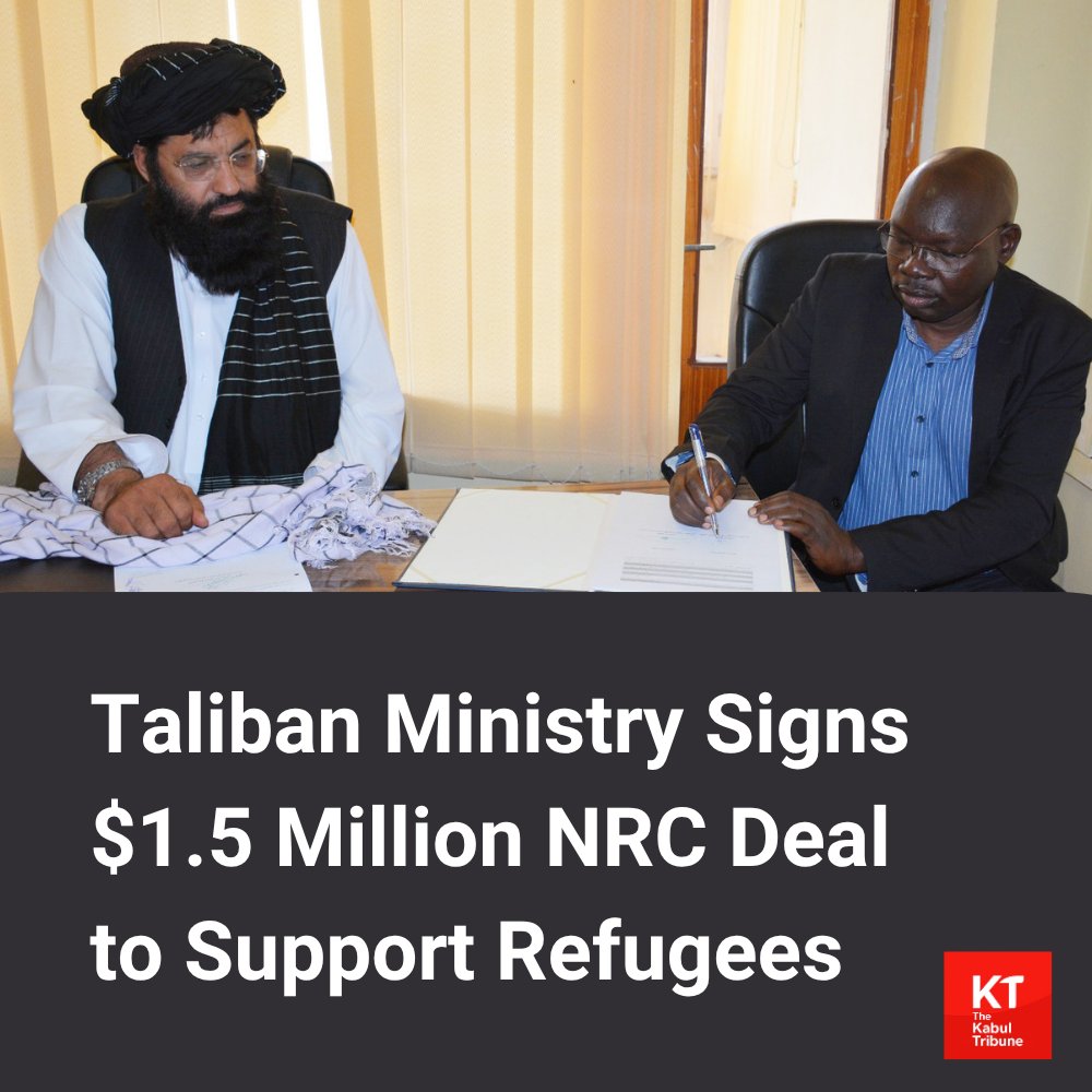 TheKabultribun's tweet image. The Taliban Ministry of Refugees and Repatriation has signed a cooperation agreement worth $1.5 million with the Norwegian #Refugee #Council (#NRC) to assist displaced and returning families across Afghanistan.
thekabultribune.com/en/0007573