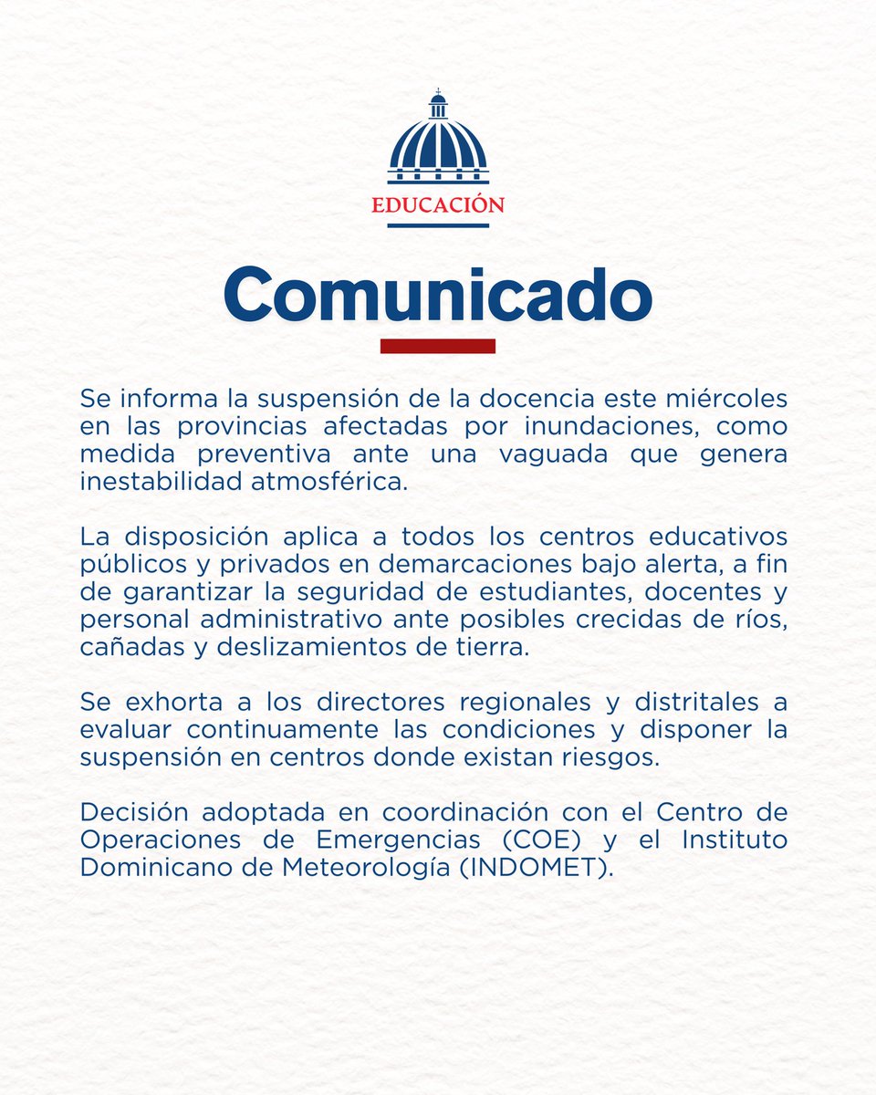 Ministerio Educación RD tweet media