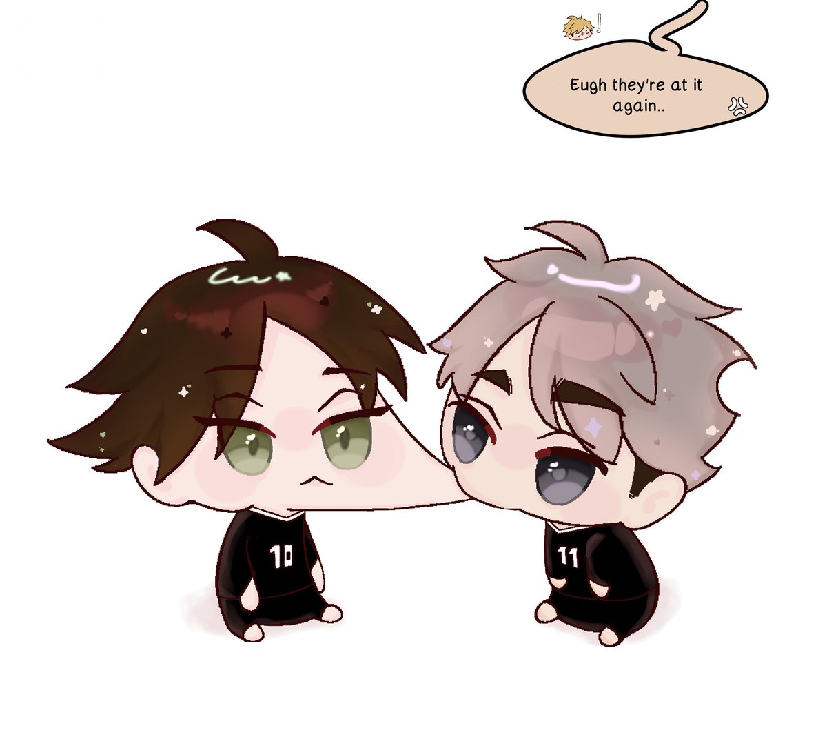 osamunchies's tweet image. Atsumu is jealous his boyfriend is all the way across the country while he's stuck 3rd wheeling these 2 

#ossn #snos #hq