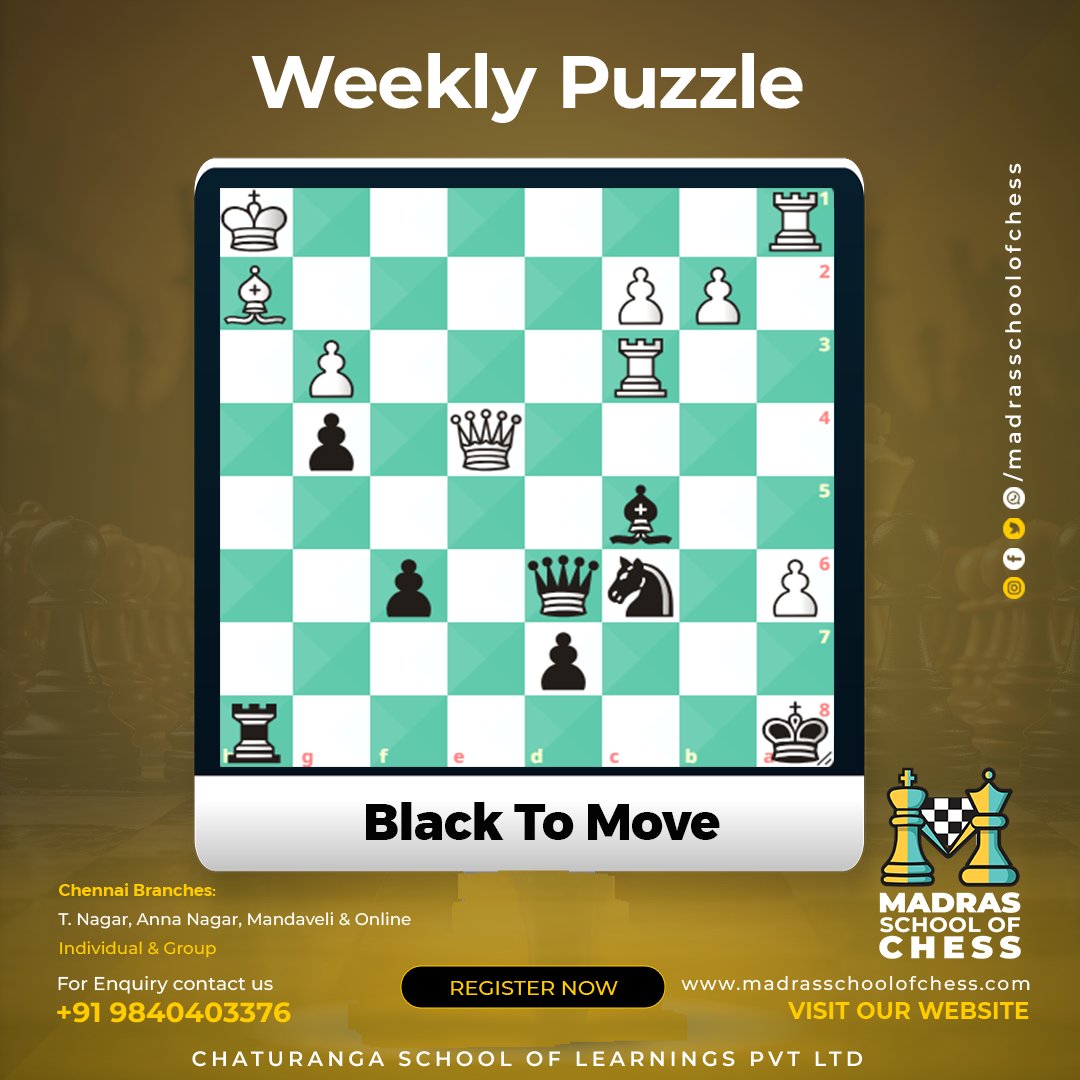 madraschess's tweet image. Chaos on board. Clarity wins.
We train minds to turn confusion into checkmate precision at Madras School of Chess, Chennai’s hub for elite chess mastery.  

#MadrasSchoolOfChess #ChessMastery #SmartMoves #ChessCamp #BestChessAcademy