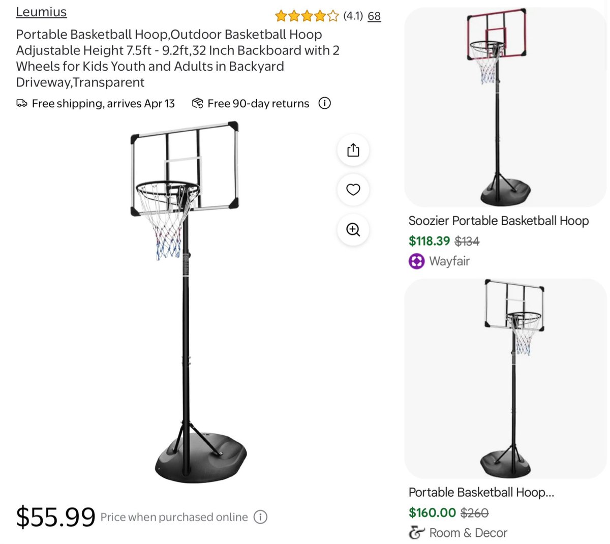 GlitchedDeals's tweet image. $55 PORTABLE BASKETBALL HOOP RESTOCKED

This 9.5ft adjustable outdoor hoop just went back in stock at Walmart, will sell out again

Similar models are selling for around $120+ elsewhere online

2 colorways available, free shipping included

mavely.app.link/LWNrqfBx91b #ad
