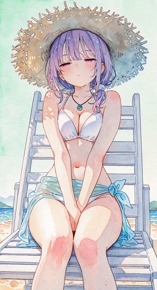 _momiji_dayo's tweet image. う～～～～み～～～～
#illust 
#beachwear 
#水着