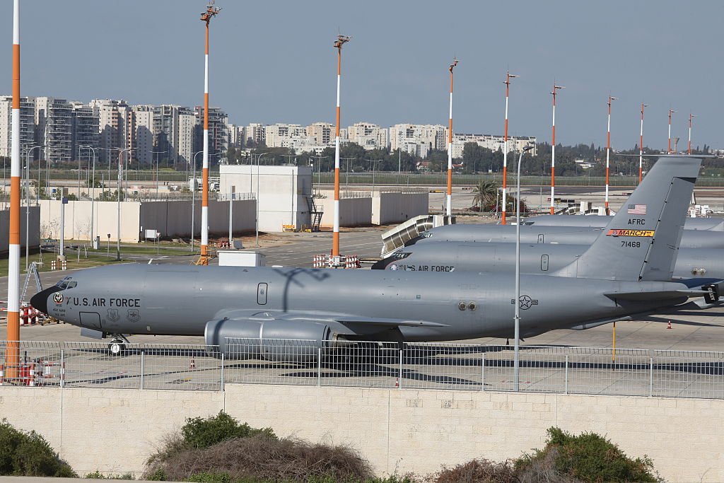 BabakTaghvaee1's tweet image. BREAKING: For those who do not know. Tens of Israeli and American fighter jets are still airborne over Iraq, Syria and even Iran. They might not bombing anything, but they continue flying. Those KC-135R tankers of the U.S. Air National Guard in Ben-Gurion airport are refueling