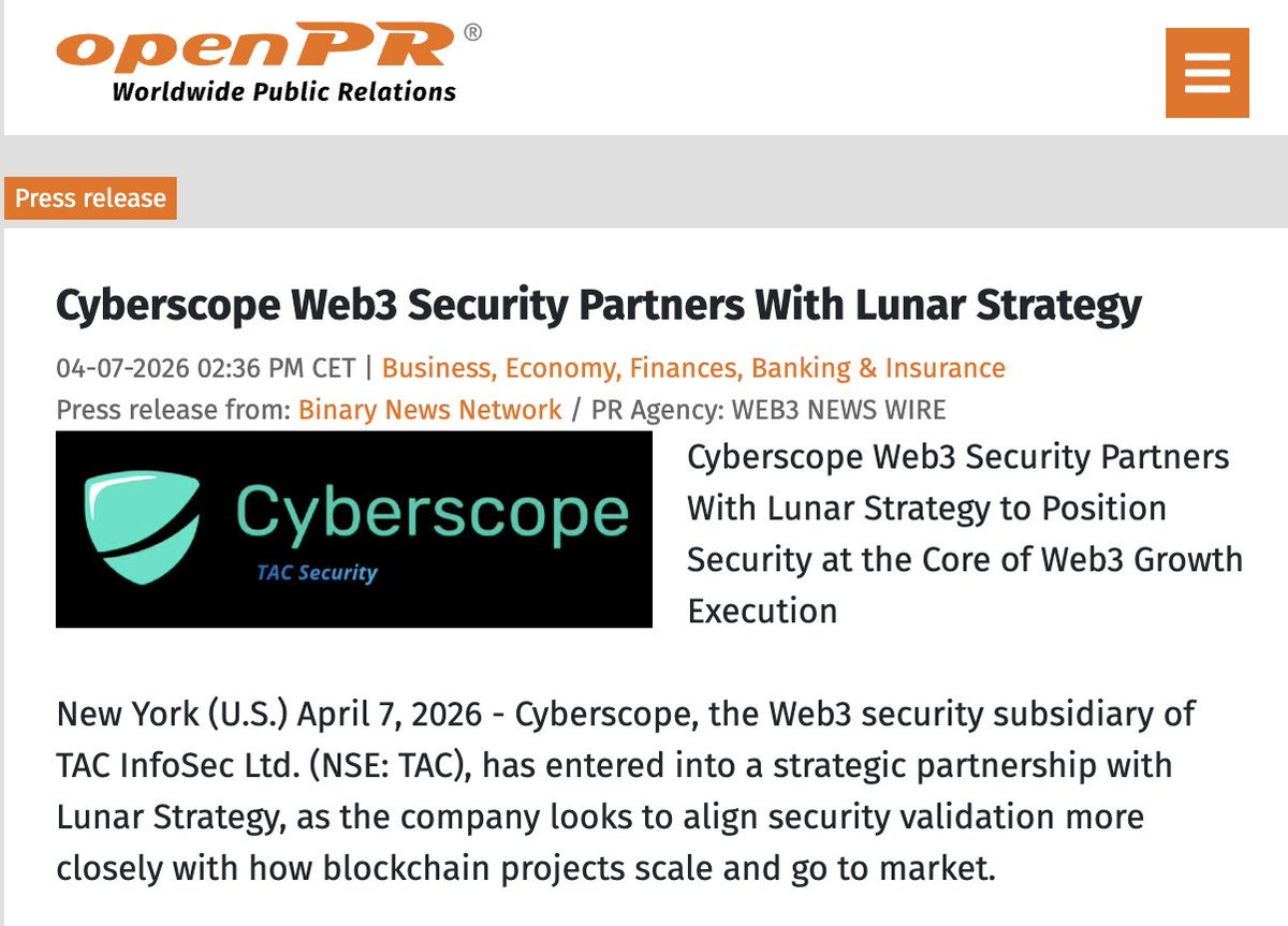 Cyberscope, a TAC Security Company tweet media