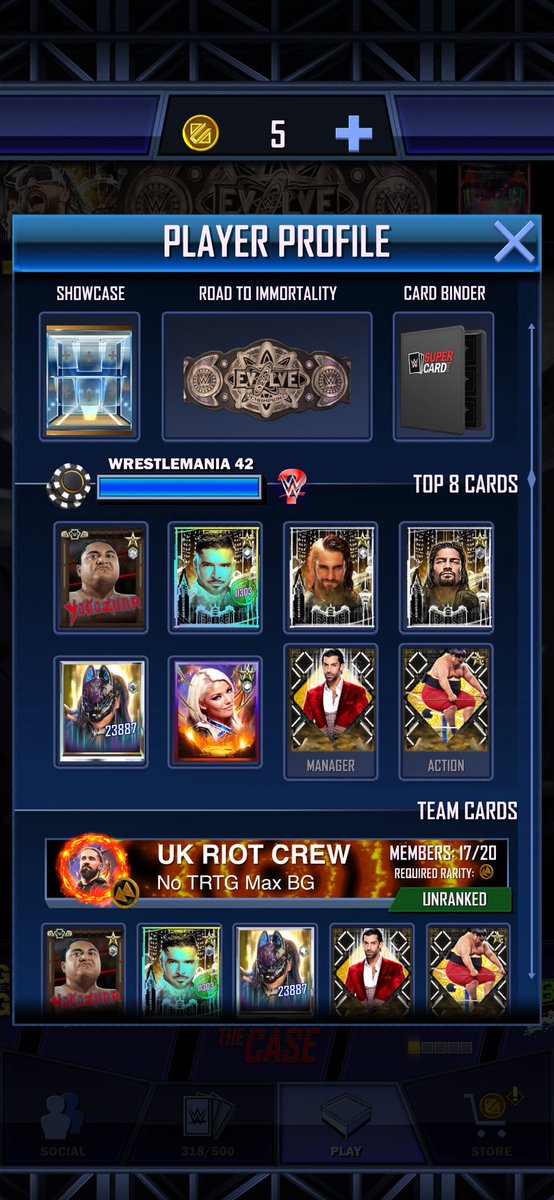 simpsongarrett1's tweet photo. Not bad. I do need better females though. I also have a Wm42 talla tonga and tama tonga pro to work on. #WWESuperCard https://t.co/vTaKs6bcSN