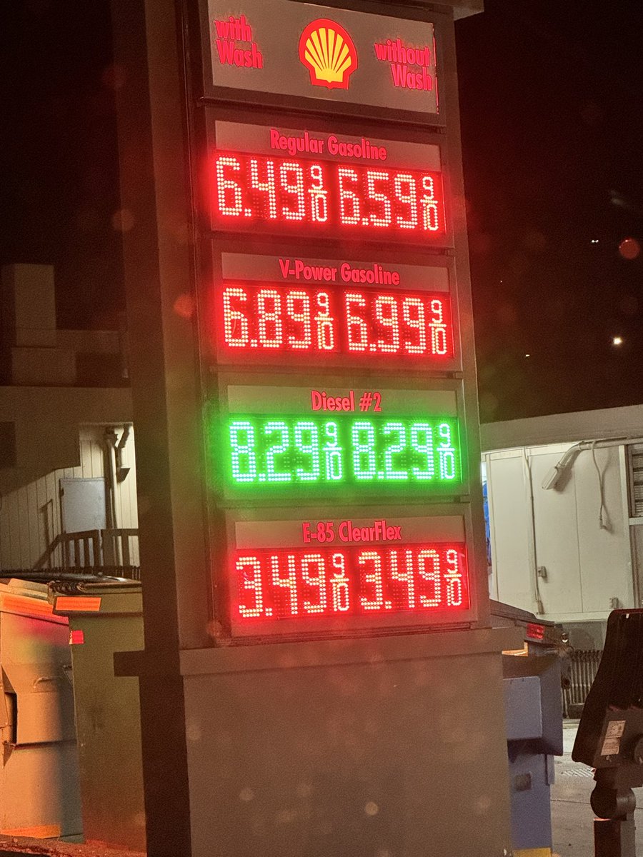 docsven's tweet photo. @GasBuddyGuy That seems pretty reasonable compared to Gavin’s special PlumpJack reserve diesel blend we’re forced to buy in the California Bay Area. https://t.co/OlCmHDTKpZ