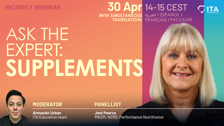 The fourth 2026 webinar of the <a href="/IntTestAgency/">International Testing Agency</a> in 2026 on 30 April, 14-15 CET focuses on Ask the Expert: Supplements, featuring Jeni Pearce, MNZM, NZRD, Performance Nutritionist. 💊

Find out more 📰 ibsf.org/en/news/detail… 

#IBSF #webinar