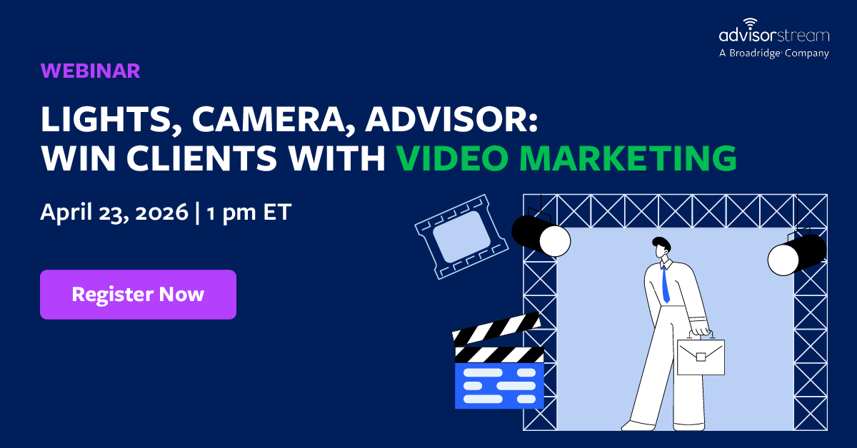 AdvisorStream's tweet photo. 71% of consumers watch short-form video daily.

Join us on April 23 to learn how advisors can use video marketing to turn attention into opportunities - https://t.co/n25aCHJPED

Getting started is simpler than most think. 

Reserve your spot here: https://t.co/n25aCHJPED https://t.co/jRsVa5Bpb7
