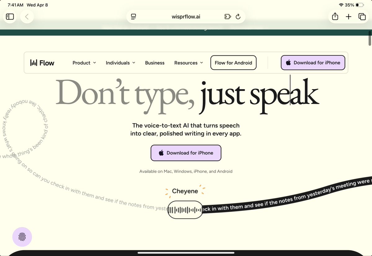 abduzeedo's tweet photo. Wispr Flow: The Voice Dictation App Rethinking Input
Wispr Flow is a voice dictation app that rewrites scattered, rambling speech into polished prose in real time — silently, across every app on any device.
https://t.co/bwf1oA8ASW
#ai #voiceinput https://t.co/9UlilRi5Vm