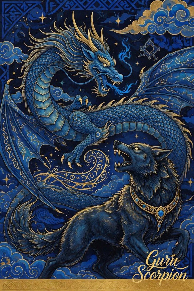 JasonVitale14's tweet image. Blue and Gold Art
Happy #DragondayWednesday 
&amp;amp; #WolfWednesday
TFTT @MystiqueLicorne 
🏷️ @sashamie31 @ZoeyKing_Desire @LibAi_fr @seahawkgirl84