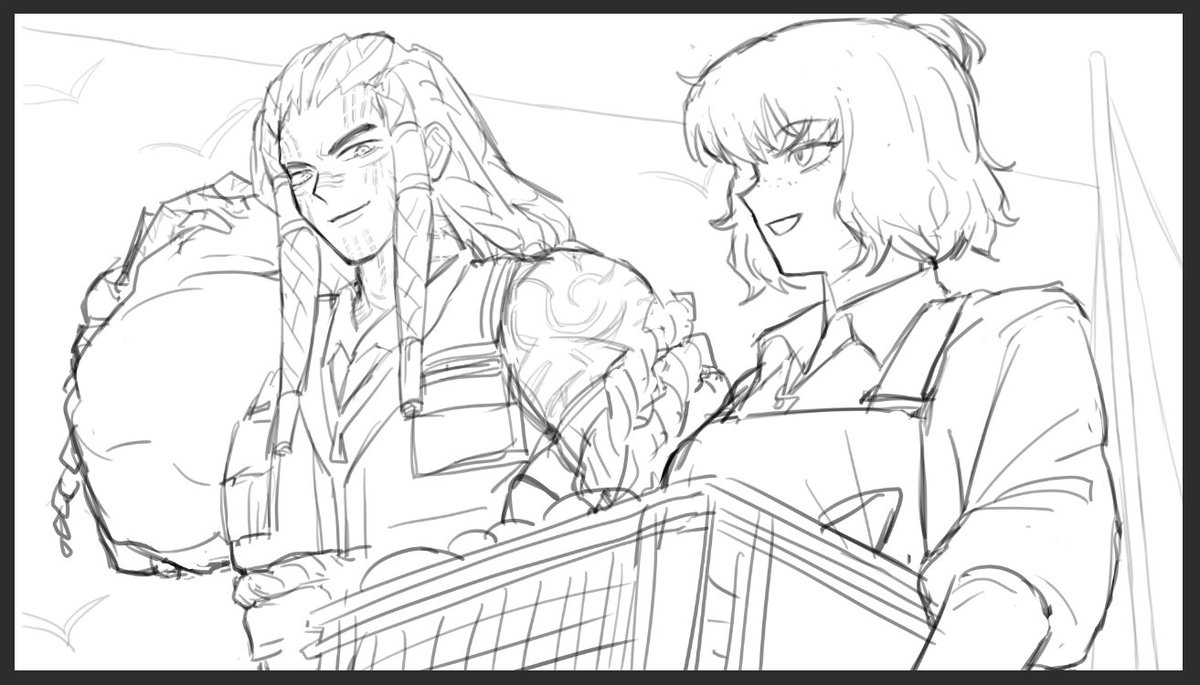 我不会画很壮的体型啊，流泪了