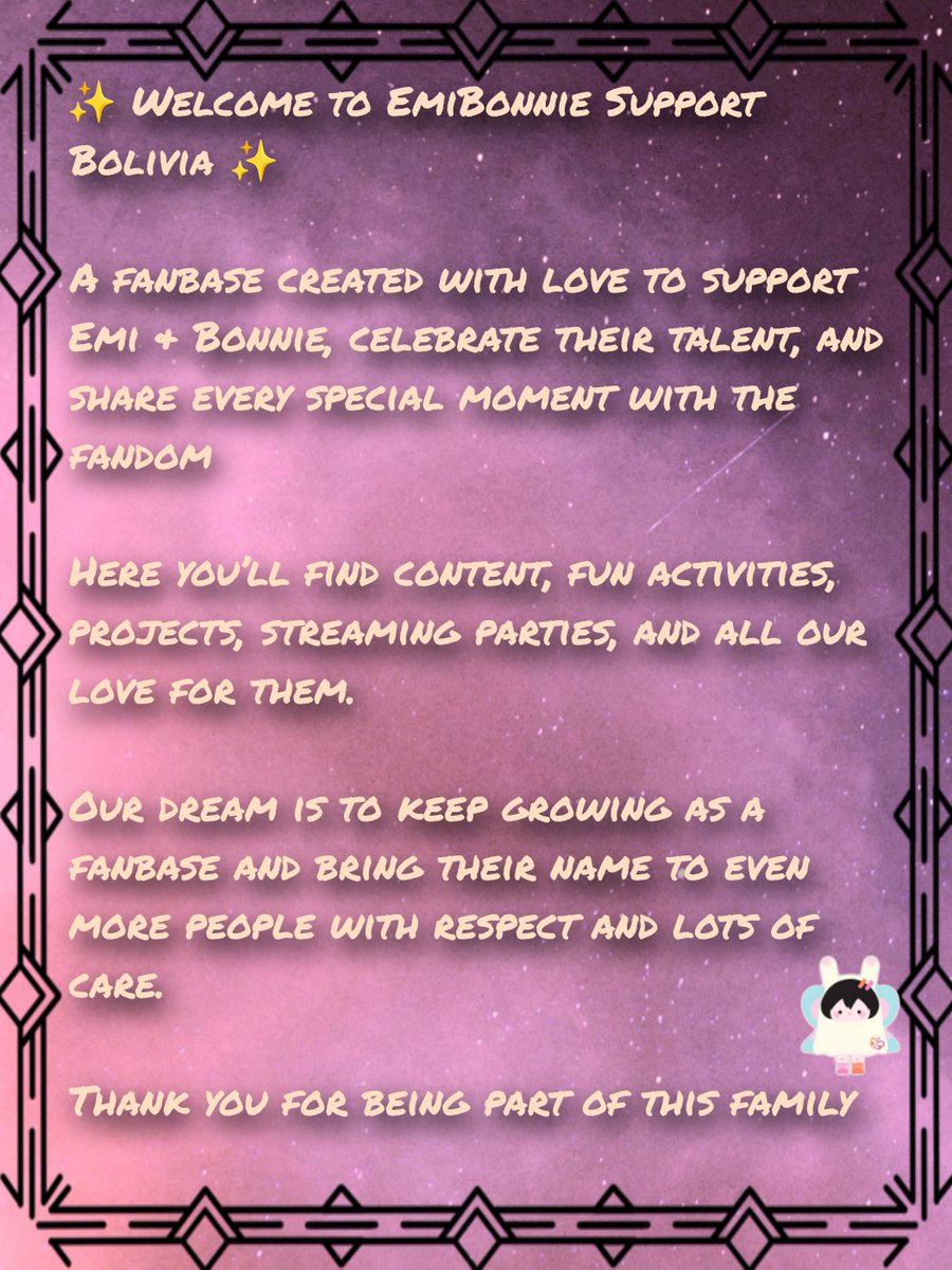 EmiBonnieBo's tweet photo. We hope for your unconditional support for the Fanbase; this is a journey we want many of you to join us on ✨
#EmiBonnie https://t.co/RXN5oSfWzT