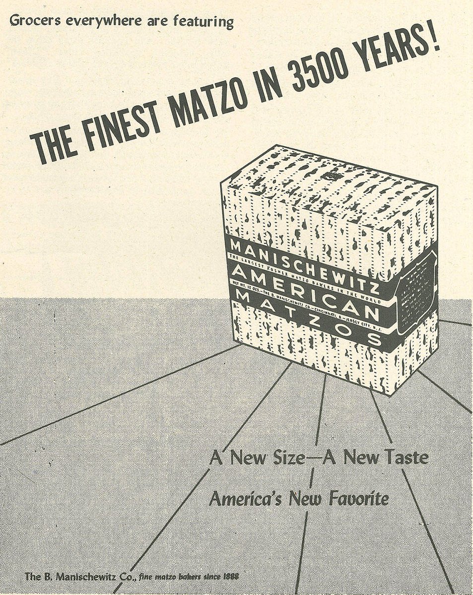 yivoinstitute's tweet image. Manischewitz Matzo Advertisement circa 1930s-1940s.

#fromtheyivoarchives #holidays #passover #pesach #peysekh