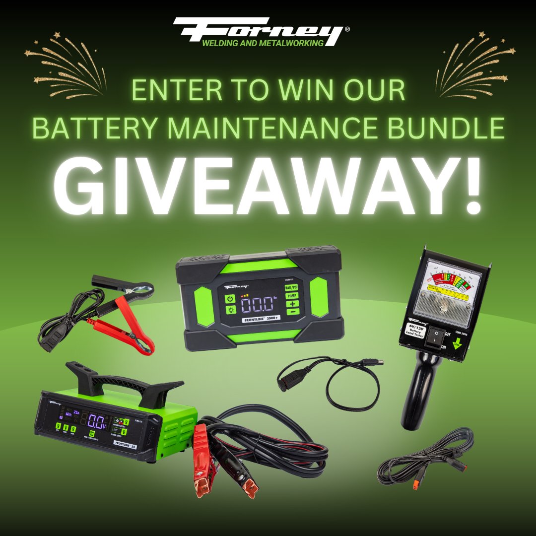 Our next National Welding Month giveaway starts now!😎

This week, we're giving away a Forney Frontline® Battery Maintenance Bundle! Enter through our Facebook and Instagram pages!

instagram.com/forneyind
facebook.com/forneyind

#ForneyInd #NationalWeldingMonth #Giveaways