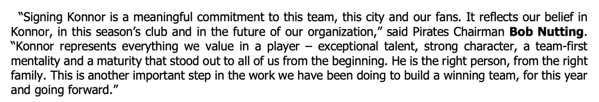 JMackey_PGH's tweet photo. Quotes from Pirates chairman Bob Nutting and general manager Ben Cherington on the Konnor Griffin contract: https://t.co/Wk38ohOZVf