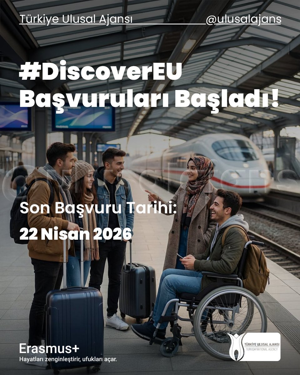ulusalajans's tweet photo. DiscoverEU #tamsenlik!
Başvurular bugün başladı!
Detaylar: 🔗https://t.co/xcv4WIIark
#erasmus #erasmusplus #ulusalajans #discovereu #tamsenlik https://t.co/BJvq2IlKst