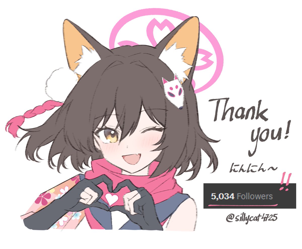Thank you so much for 5000 followers! I will keep doing my best!
フォロワー5000人突破、本当にありがとうございます！これからも頑張っていきます！
#ブルアカ #BlueArchive