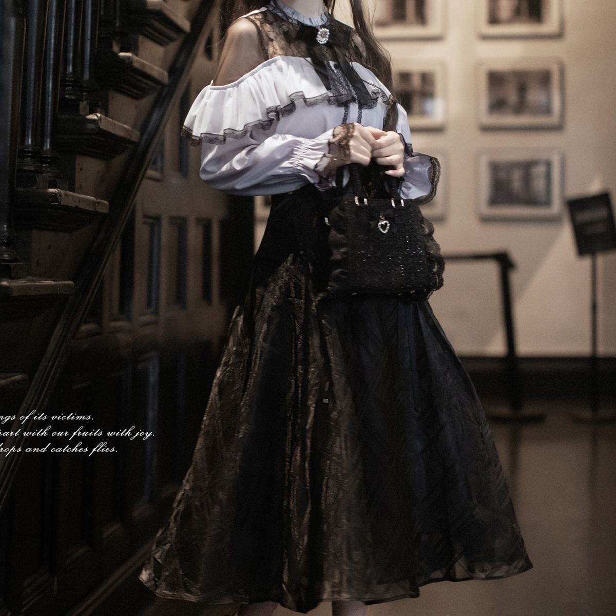 Maidens_Reve's tweet photo. シースルーショルダーロングスカートセットアップ♥ https://t.co/wxuNWxE97y