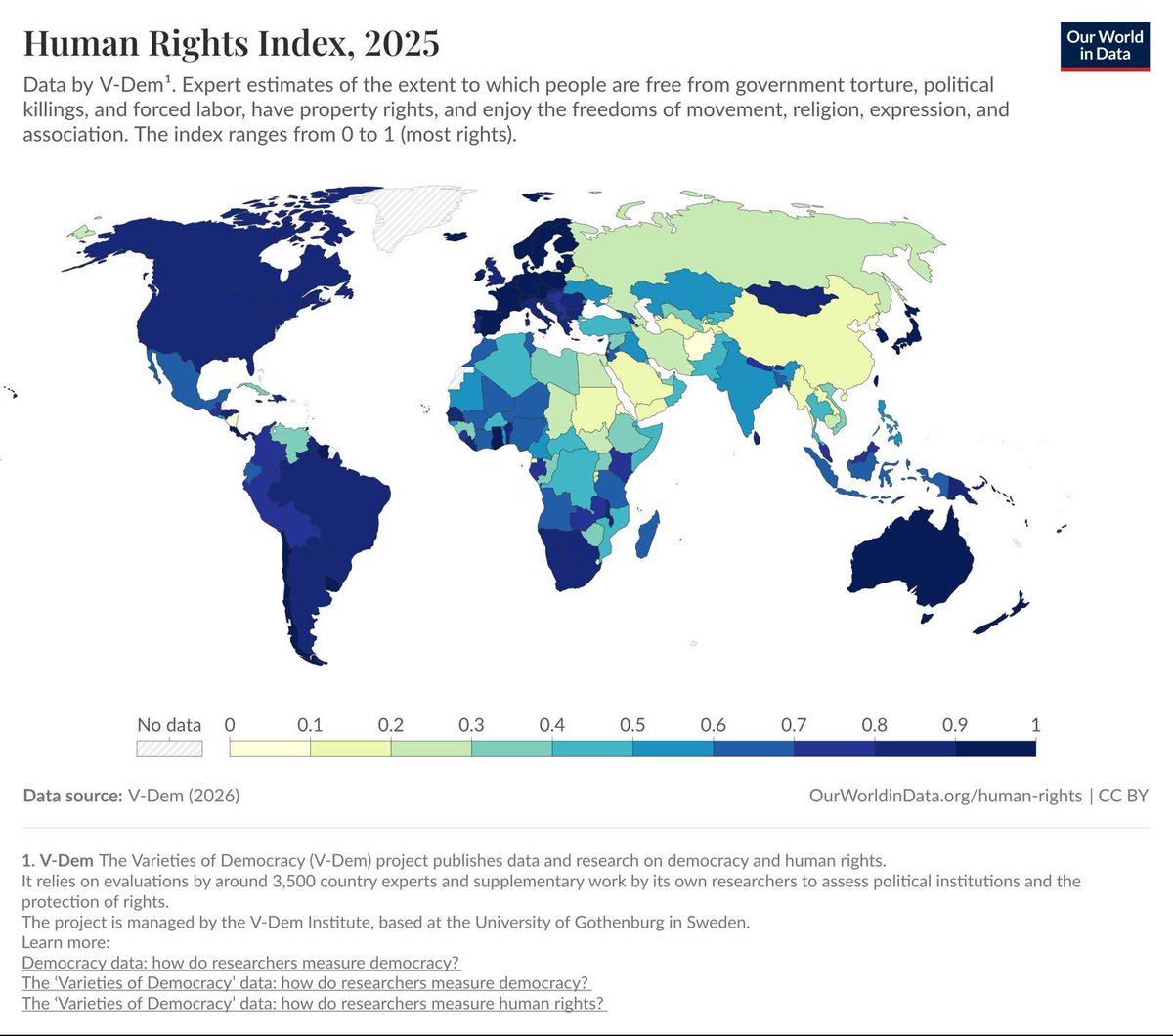 Human Rights Index 2025

1. Estonia🇪🇪
2. Sweden🇸🇪
3. Denmark🇩🇰
4. Ireland🇮🇪
5. Belgium🇧🇪
6. Switzerland🇨🇭
7. Iceland🇮🇸
8. Czechia🇨🇿
9. New Zealand🇳🇿
10. Finland🇫🇮
11. Norway🇳🇴
12. Luxembourg🇱🇺
13. Spain🇪🇸
14. Germany🇩🇪
15. Latvia🇱🇻
16. Uruguay🇺🇾
17. Costa Rica🇨🇷
18. Chile🇨🇱
19.
