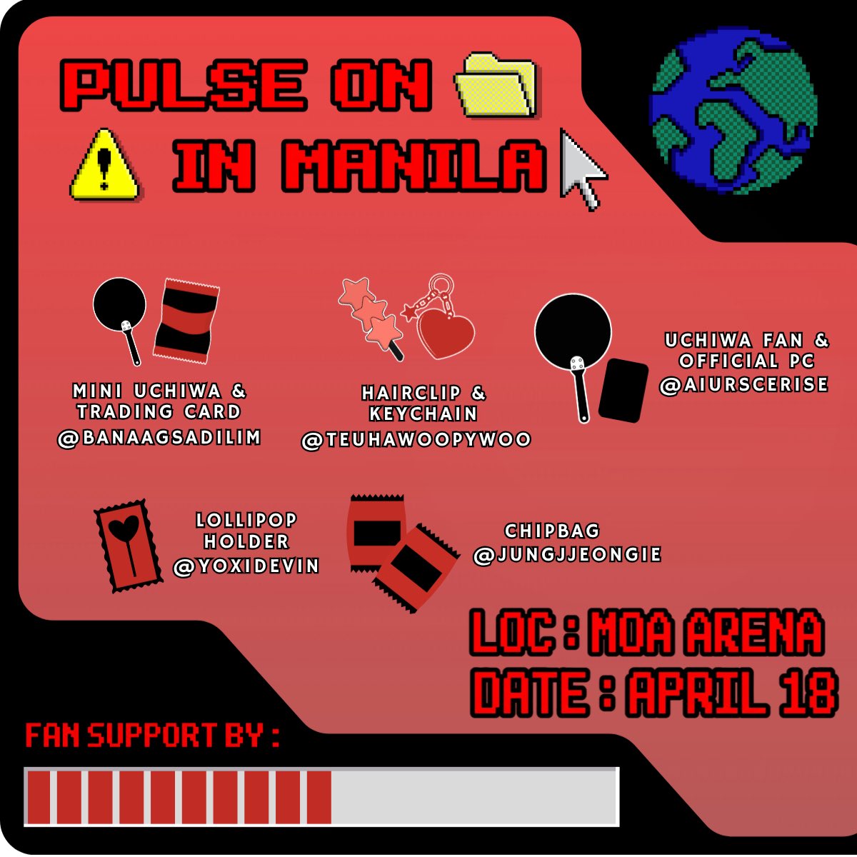 ⏜ ۫ . ⟡ 2026 PULSE ON: IN MANILA 

- must be following 
- must be an OT10
- strictly 1:1 

hello we are CSE PIPS and we’re here to finally revealed our freebies this upcoming April 18.

fan support by: <a href="/banaagsadilim/">aureus.</a>, <a href="/teuhawoopywoo/">Jade will see treasure on April ✨</a>, <a href="/Aiurscerise/">🌸세리스🌸</a>, <a href="/yoxidevin/">Devin 🐯🐶🍀| SEE U TREASURE!!!</a> and <a href="/jungjjeongie/">FESTA⁷</a>