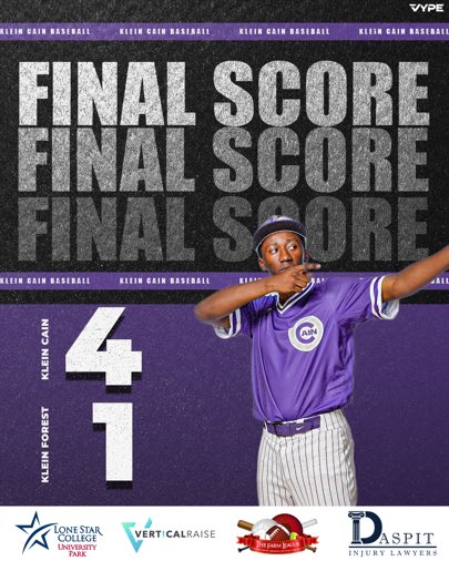 KCainBaseball's tweet photo. 🚨HURRICANES WIN🚨
Last night the boys completed the sweep of Klein Forest. Pitching has been dominate of late and the bats have done what they need to at the plate. On to the next! #REIGNCAIN #PROVEIT @KCAINATHLETICS https://t.co/trjP4UzLsl
