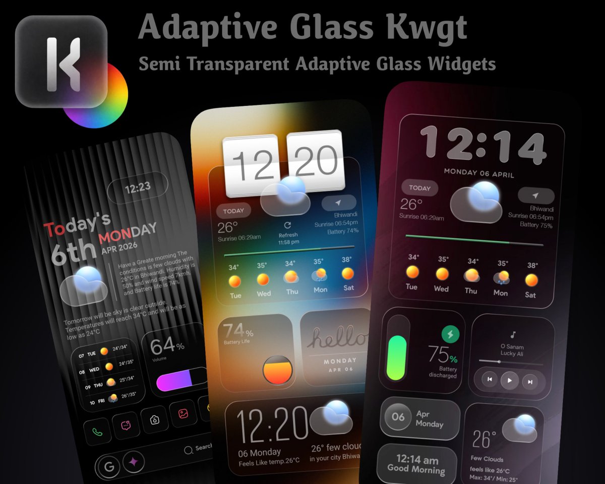 Ahmadansari2233's tweet image. 💥🎉 Hello Guy's Here I present My New

 #app Called Adaptive Glass KWGT 💥🎉

  #android16 #iOS26 #Oneui8 #NothingOS

#Adaptiveglasskwgt

bit.ly/adaptiveglassk…

🎁 10 Codes Giveaway 🎁
Follow Me @Ahmadansari2233 
Like ❤️ Repost 🔄 With tags 5 friends Results in 48hrs, 

1st