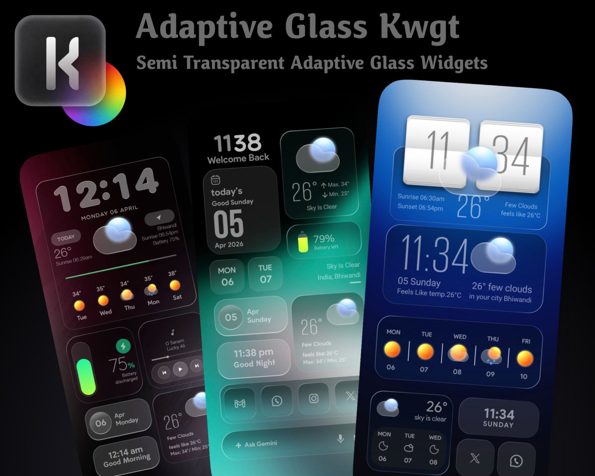 Ahmadansari2233's tweet image. 💥🎉 Hello Guy's Here I present My New

 #app Called Adaptive Glass KWGT 💥🎉

  #android16 #iOS26 #Oneui8 #NothingOS

#Adaptiveglasskwgt

bit.ly/adaptiveglassk…

🎁 10 Codes Giveaway 🎁
Follow Me @Ahmadansari2233 
Like ❤️ Repost 🔄 With tags 5 friends Results in 48hrs, 

1st