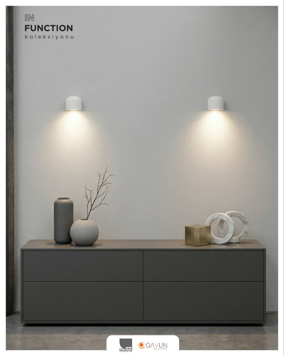 erelconcept's tweet photo. Qavun In Function Koleksiyonu IDA Wall Light, yalın ve modern tasarımıyla öne çıkar. Yukarı ve aşağı yönlü ışık dağılımı sayesinde mekâna yumuşak, dengeli ve şık bir ambiyans kazandırır. https://t.co/1yhDVPlEZw