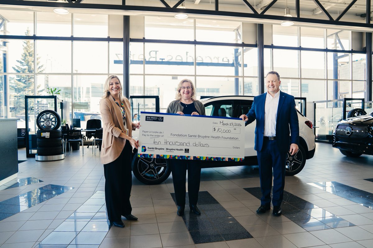 The Star Motors team presented a $10,000 donation to Bruyère Health, supporting their work in aging, rehabilitation, and complex care.

Proud to support their impact in our community.

#MercedesBenz #Ottawa