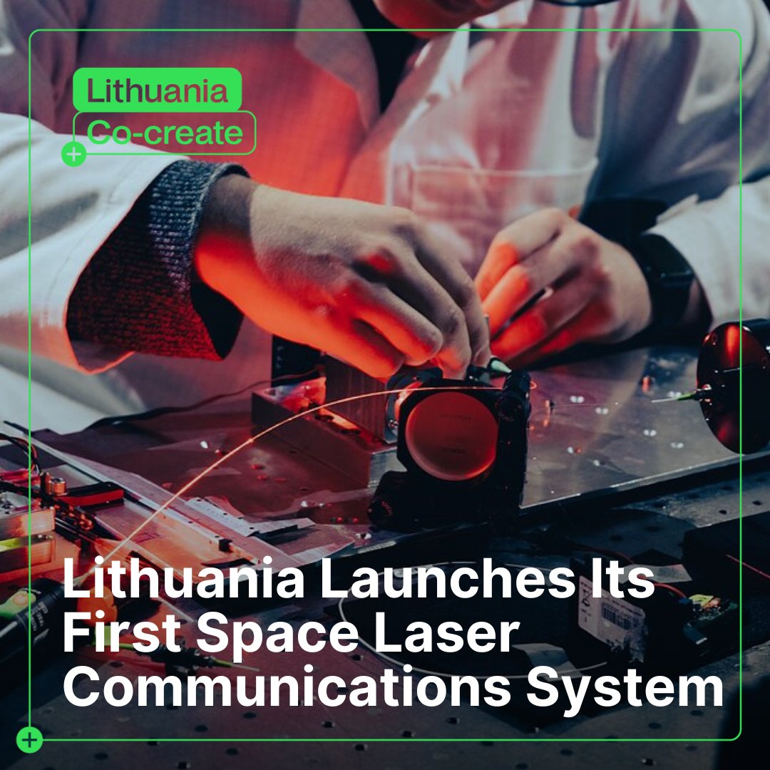 LTEmbassyGe's tweet photo. Lithuania’s first ever laser communication system has reached orbit, with Astrolight’s ATLAS-1 launched on SpaceX’s Transporter-16 rideshare mission. In-orbit tests of secure, high-speed optical links mark progress for Lithuania’s growing space and high-tech sector. https://t.co/nTsY3T2org