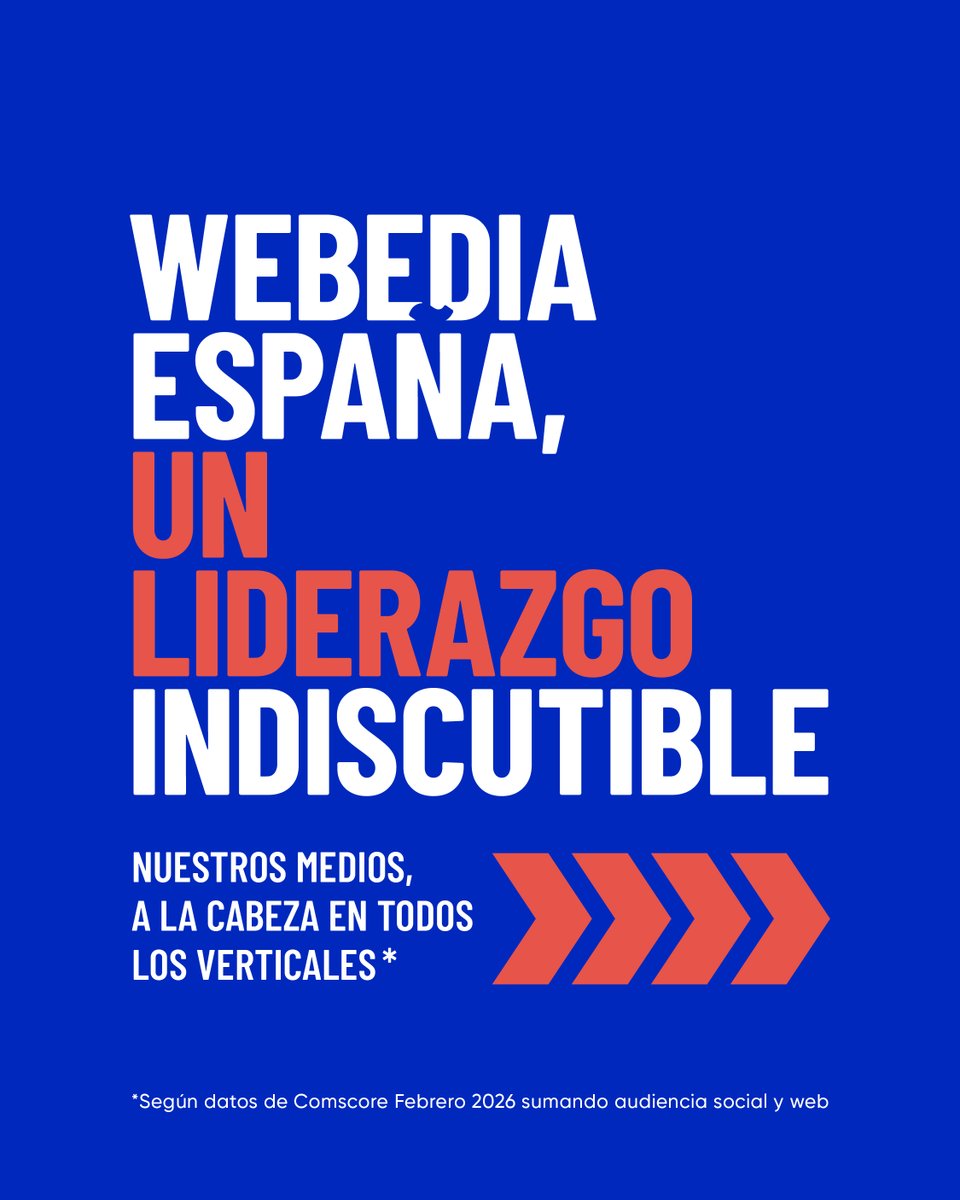 WebediaES's tweet photo. 🚀Nuestros medios, a la cabeza en todos los verticales según los datos de Comscore🚀

🖥️ @xataka y sus 10M de UU
🍗 Los 6,5 M de @directopaladar 
🎞️ El  brutal crecimiento en web de @SensaCine 

¡Y este crecimiento no se detiene! 🔝
¡Enhorabuena a todo el equipo editorial! https://t.co/FHgR4p2RdA