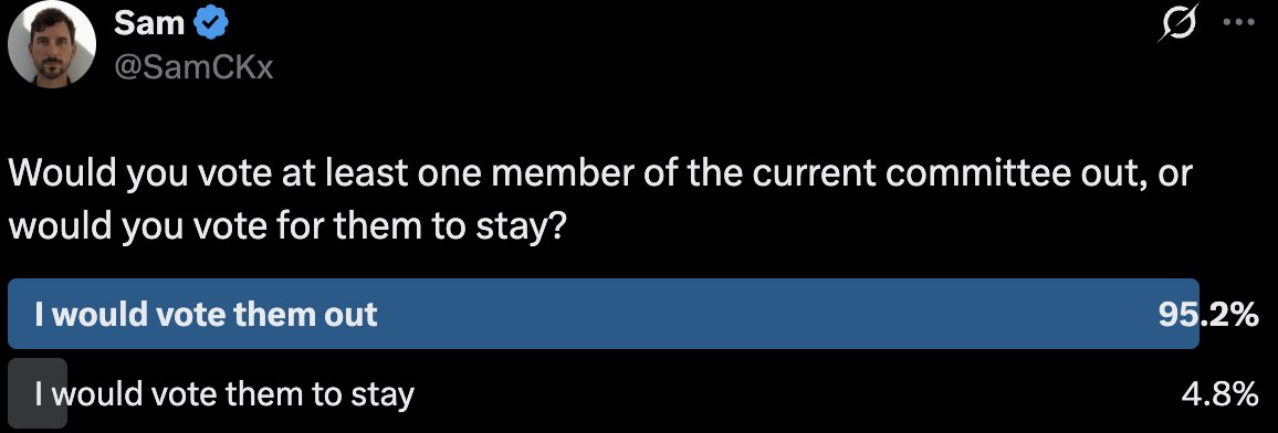 SamCKx's tweet photo. How do we reconcile a situation where an overwhelming number of the Cedar DAO community want to vote, but the person holders clearly want to vote out is blocking the entire process? https://t.co/4HvEFAUYGy