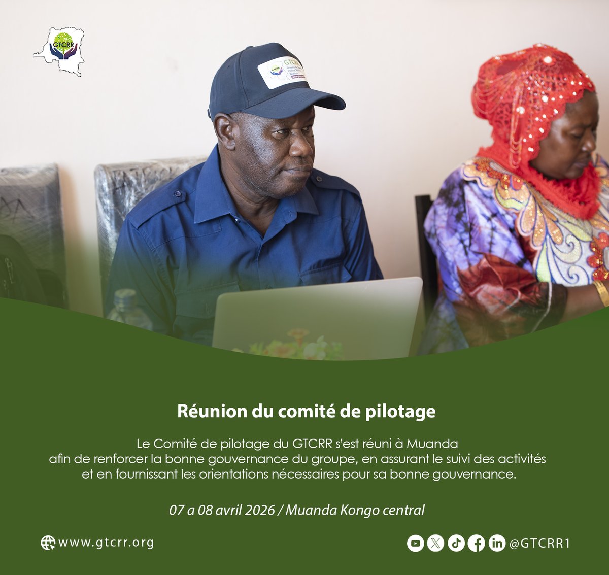 GTCRR1's tweet image. 📢Réunion du comité de pilotage

Le Comité de pilotage du GTCRR s’est réuni à Muanda afin de renforcer la bonne gouvernance du groupe, en assurant le suivi des activités et en fournissant les orientations nécessaires.
#GTCRR #REDD #Gouvernance #Environnement  #Muanda
