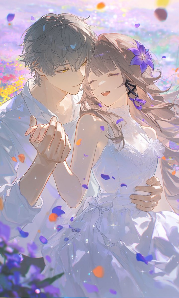 SLOTH303's tweet image. Caelus &amp;amp; Herta💜
#スターレイル #HonkaiStarRail