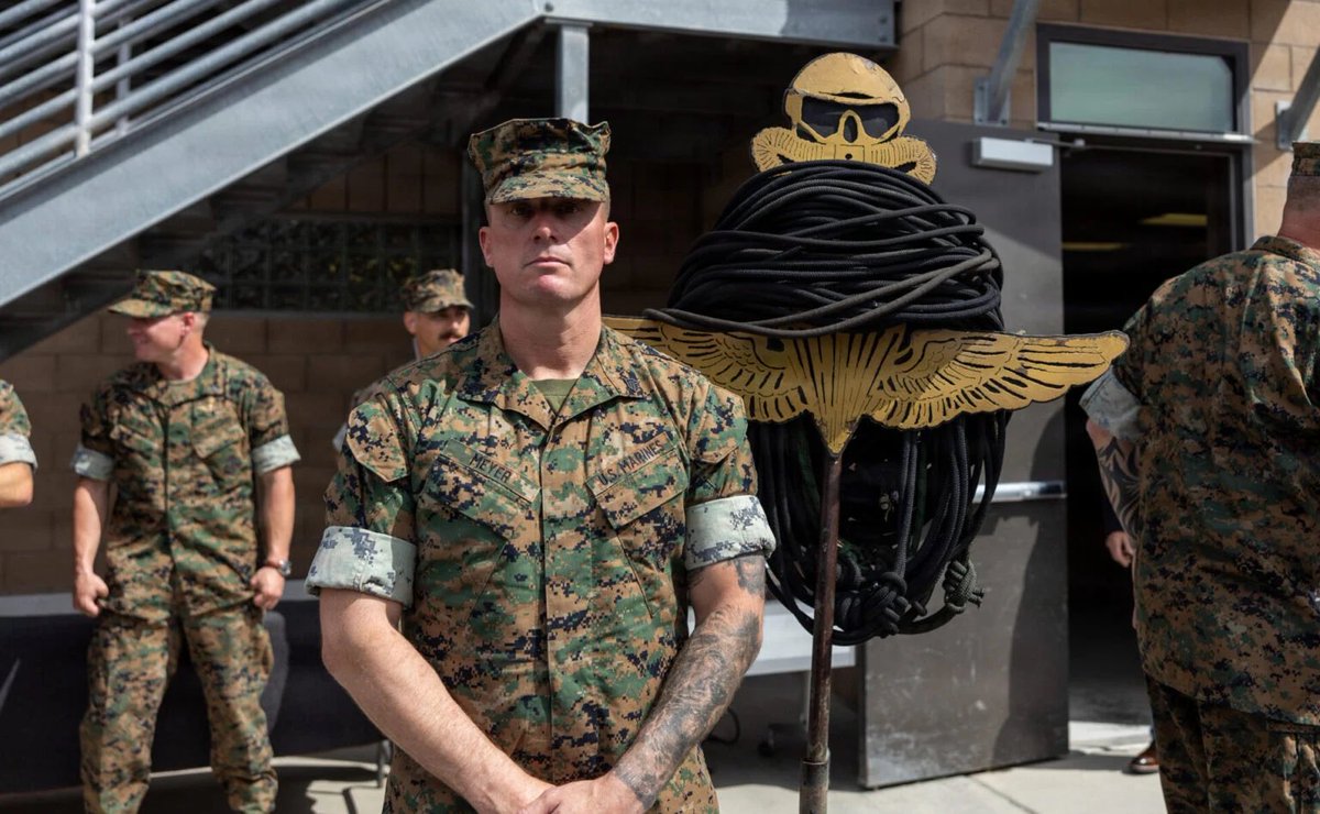 TheReconCast's tweet image. U.S. Marine Corps Sgt. Dakota Meyer, a graduate of Basic Reconnaissance Course 2-26 and Medal of Honor recipient, participates in the graduation ceremony for BRC 2-26 with Reconnaissance Training Company, at Marine Corps Base Camp Pendleton, Calif., April 3, 2026. US Marine Corps