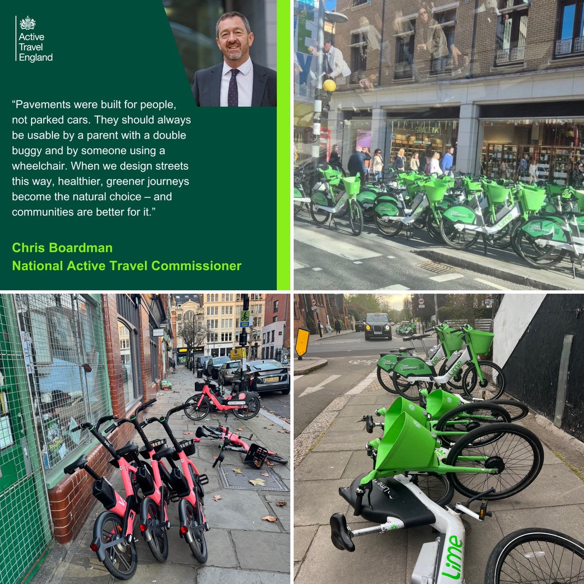 SimonSa23626003's tweet photo. @francesca_kms #ForcedCycling
Really poor version of @carlafrancome 
You’re assuming people want to cycle, most don’t because of people like you Francesca. 
Rows of bikes, dumped, blocking pedestrians who are doing the old #ActiveTravel, or what it really is #Walking but cars are the problem. https://t.co/ENbBR0dKhq