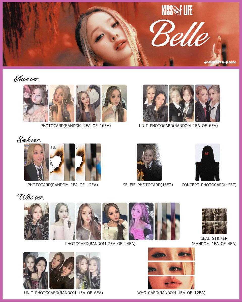 KIOFtemplate's tweet image. KISS OF LIFE 2nd Single Album [Who is she] 
&amp;gt;ALBUM RANDOM INCLUSIONS (MEMBER)

🔗drive.google.com/drive/folders/…

KISSOFLIFE キオプ templates template pc 키스오브라이프 키오프 포카 JULIE NATTY BELLE HANEUL トレカ 一覧 KIOF
#KISSOFLIFE #키스오브라이프
#KIOFtemplate #Who_is_she
