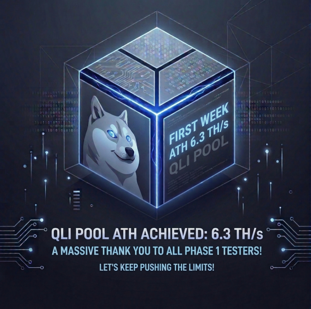QubicLi's tweet photo. 🚀 New ATH on QLI DOGE Pool: 6.3 TH/s

Epoch 207 was our very first DOGE test run — and the infrastructure handled every single hash without a hiccup. 🐕⚡

Huge thank you to every miner who pointed their rigs at us. You didn't just mine — you stress-tested the pool for us. 🙏

✅ Zero stability issues
✅ Stratum, payouts & scaling all solid
✅ Ready for way more hashrate

Epoch 208, let's go. 🔥

⚡ stratum+tcp://doge.qubic.li:12480
📊 Full thank-you post in our Discord

$QUBIC #Qubic #DOGE #Scrypt #Mining #Crypto
