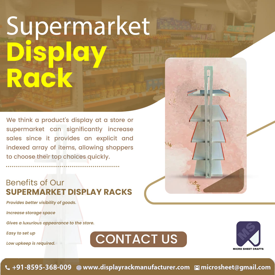MicroSheetCraft's tweet image. 🛒 Elevate your sales game with our eye-catching #displayracks! 🌟 Maximize visibility and boost sales by showcasing your products in a clear, organized manner.

📲: +91 8595368009
🌐: displayrackmanufacturer.com
📧: microsheet@gmail.com

#RetailRevolution #StoreStyle #ShopSmart