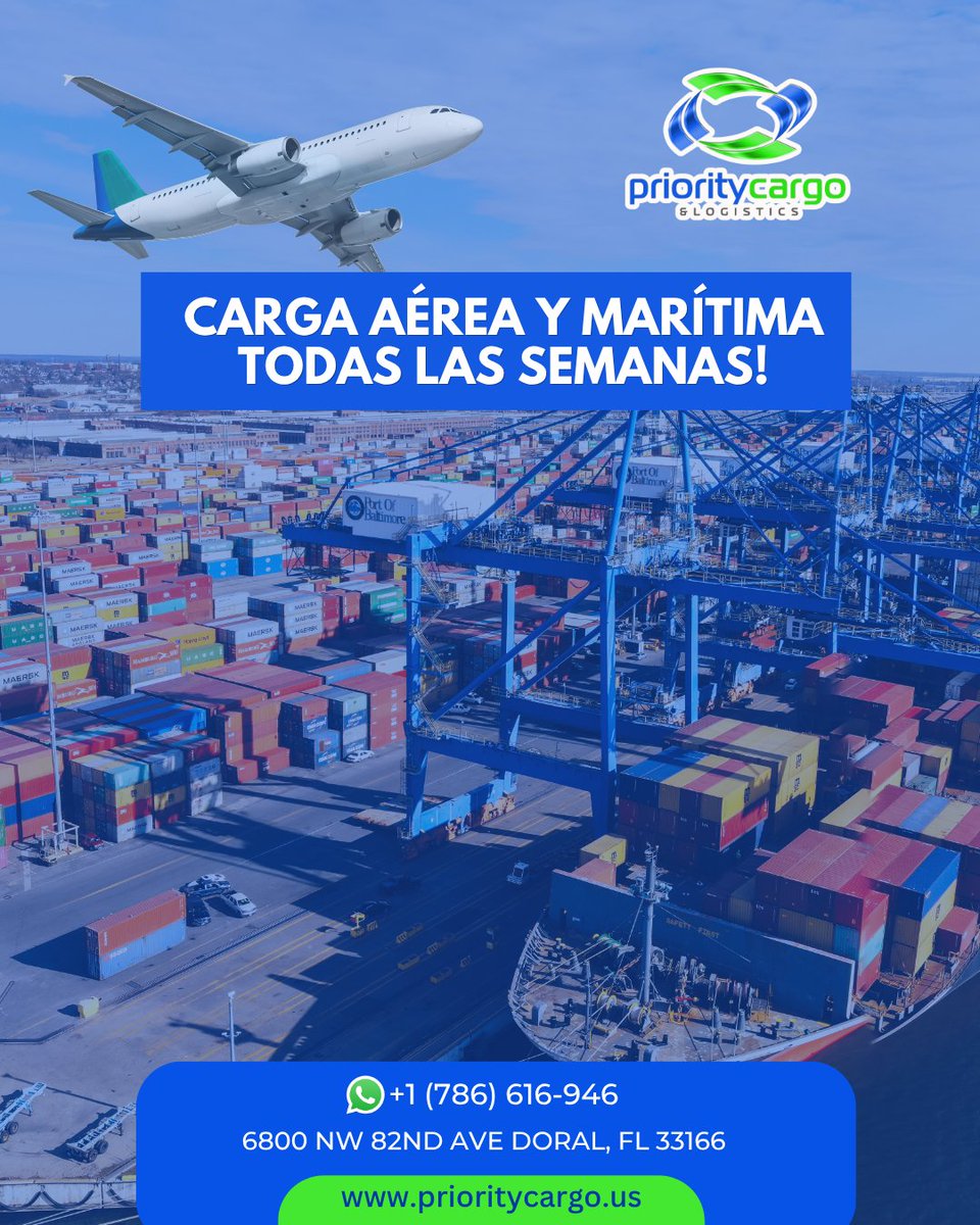 PriorityCargo's tweet photo. 📦✈️🚢 Tu carga en las mejores manos!

Enviamos carga personal y comercial desde Miami a Venezuela todas las semanas 🇻🇪

Con Priority Cargo, tu envío llega como debe ser: rápido y seguro 🚀

📲 WhatsApp +1 (786) 616-946
🌐 https://t.co/nyFPfEvClf

#PriorityCargo #Doral #Venezuela https://t.co/1BMxMglrPn