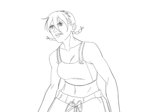 Kim and her robot nemesis