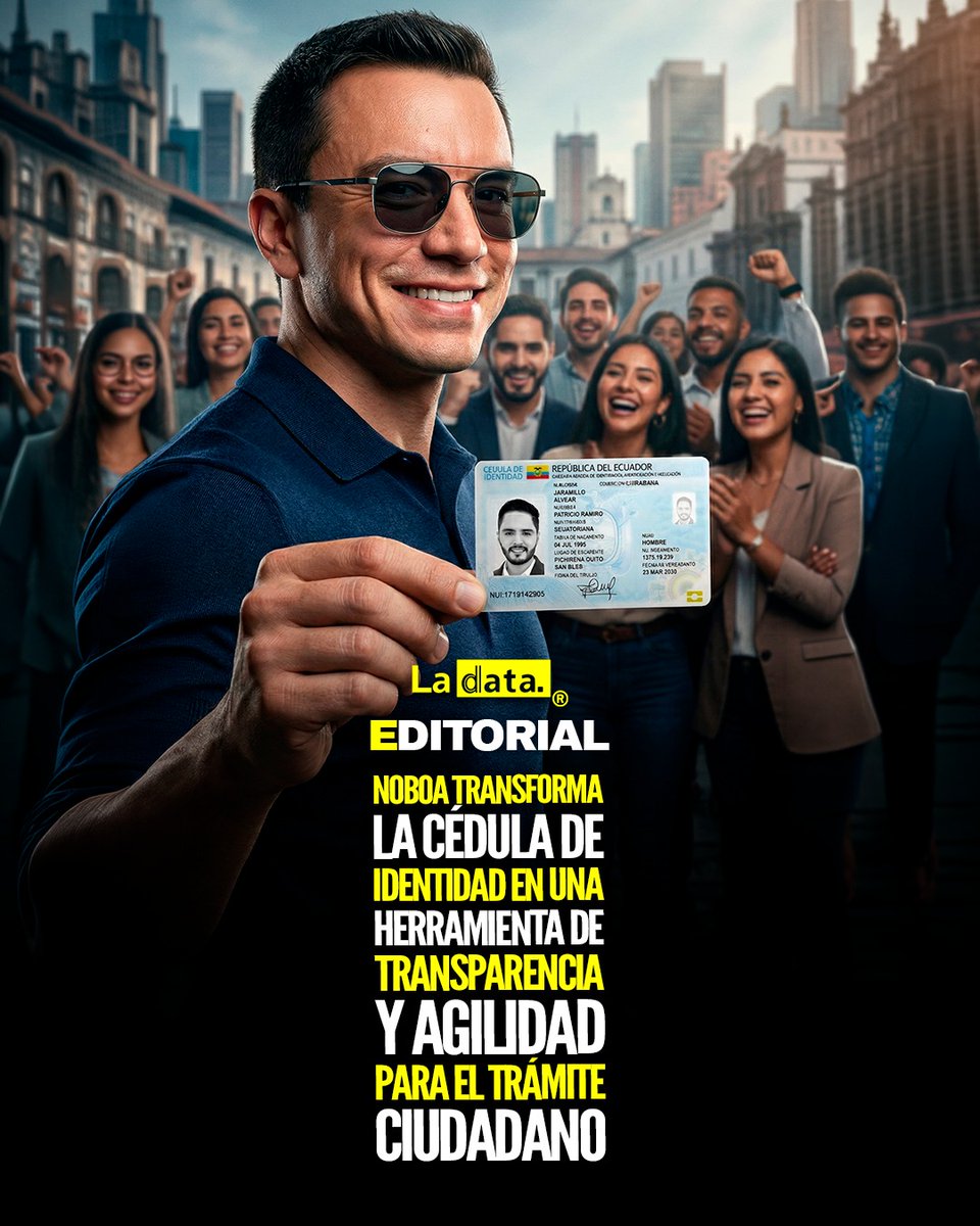 ladataec's tweet image. #Editorial Noboa transforma la cédula de identidad en una herramienta de transparencia y agilidad para el trámite ciudadano.
La implementación del código QR en la cédula de identidad marca un hito sin precedentes en la modernización del Estado bajo la gestión de Daniel Noboa.