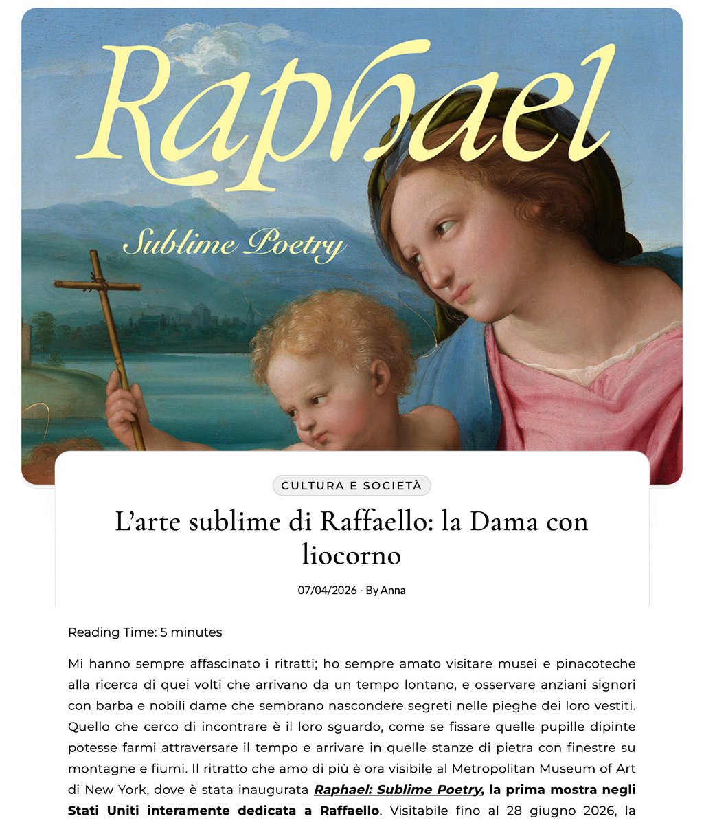 MyItalianCircle's tweet image. New on our blog: one of #Raphael's most celebrated portraits shows us his sublime poetry.

myitaliancircle.com/blog/dama-col-…

Scopriamo i segreti della Dama con liocorno di #Raffaello, attualmente esposta al Met di New York. Ci sono tante parole da imparare!
#learnItalian #langtwt
