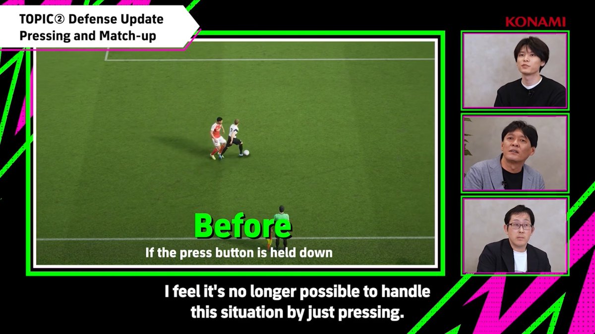 PESFootballClub's tweet image. Résumé des nouveautés de gameplay 5.4.0 :

➡️ Les joueurs seront plus rapides et fluides lors des dribbles avec le ballon
➡️ Deux nouvelles options pour faire des gestes techniques sur mobile (avancé ou facile)
➡️ Baisse de la réactivité des défenseurs face à des dribbles (1/3)