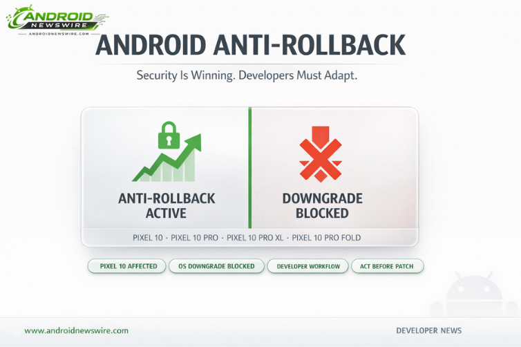 AppMarketPlus's tweet image. Google’s new anti-rollback update on Pixel 10 could permanently block downgrades.

Time to rethink your dev workflow ⚠️

Full breakdown 👇
androidnewswire.com/news/android-a…

#androiddevelopers #pixel #AppDevelopment #technews