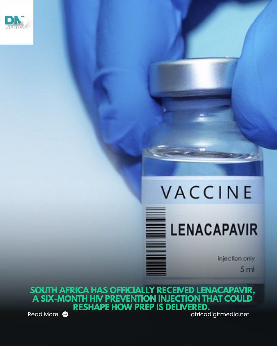 Afr_DigitMedia's tweet photo. L’Afrique du Sud lance Lenacapavir, une injection de prévention du VIH deux fois par an, offrant aux populations à haut risque un moyen plus simple et efficace de rester protégées.
#southafrica #lenacapavir https://t.co/CG3aBKiDm0