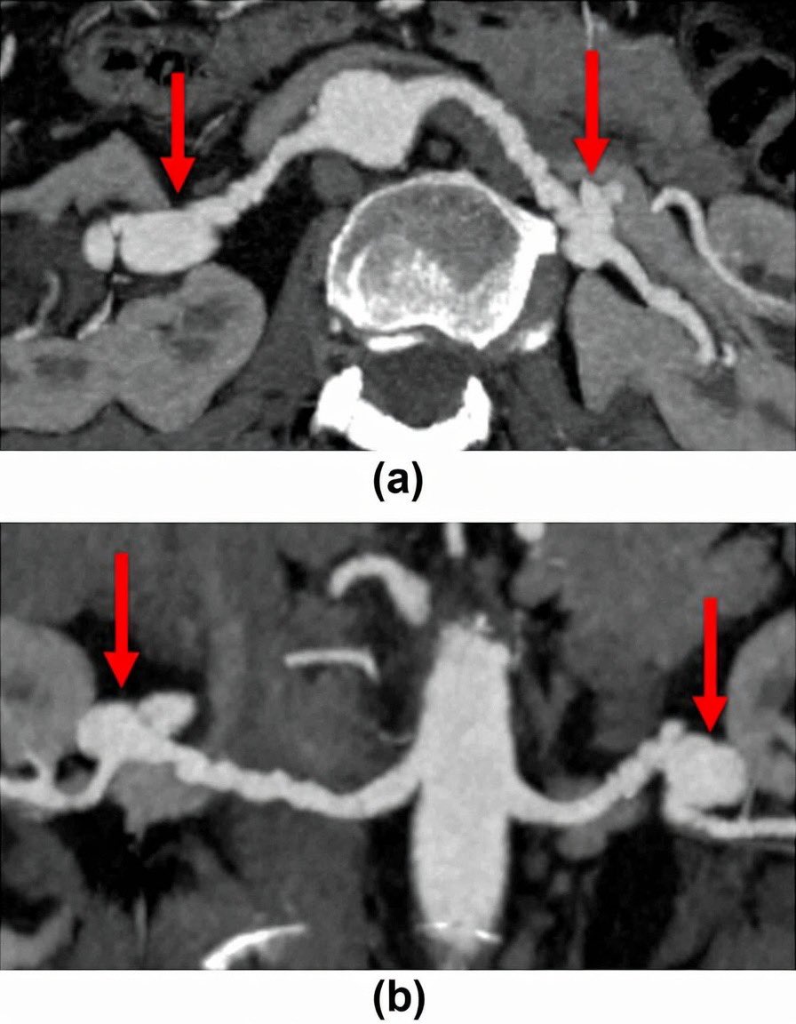 DrAyubaD's tweet image. Resistant HTN in young woman aged 30yrs.

WHAT IS THE CLASSIC SIGN SHOWN BY THE RED ARROWS?

WHATS YOUR DIAGNOSIS?

#RadRes #FOAMrad #Radiology let’s discuss.